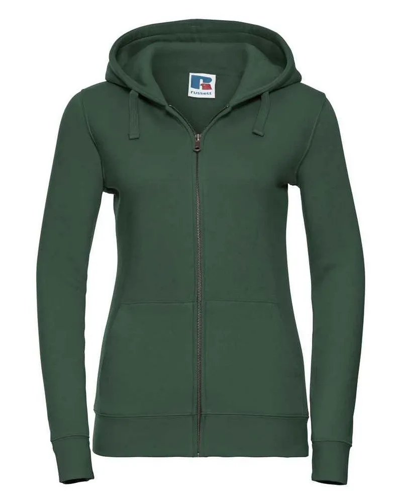 Russell Athletic Russell - "Authentic" Kapuzenpullover Durchgehender Reißverschluss für Damen (Flaschengrün Grün
