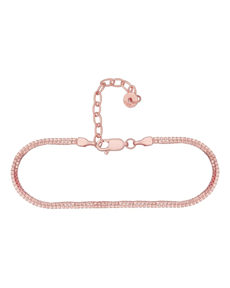 cai Fußkette 925/- Sterling Silber rosé vergoldet Venezianer Kette zweireihig Roségold