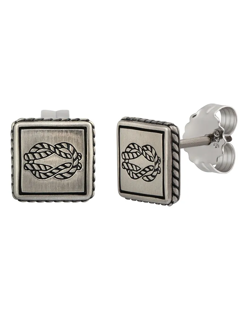 cai Single Ohrstecker 925/-Sterling Silber matt oxodiert Sailor Wappen Tau Silber