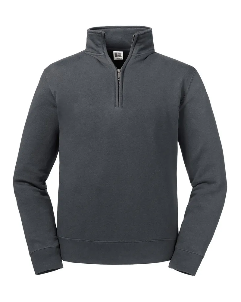 Russell Athletic Russell Herren Authentic Zip Neck Sweatshirt (Convoy Grau Dunkelgrau