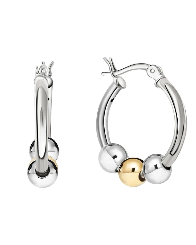 ZEEme Silber Creolen 925/- Sterling Silber rhodiniert/rosé Mehrfarbig