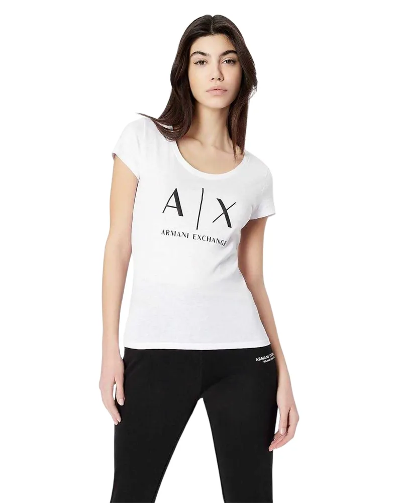 Armani Exchange T-Shirt für Damen, Baumwolle (Weiß Weiß
