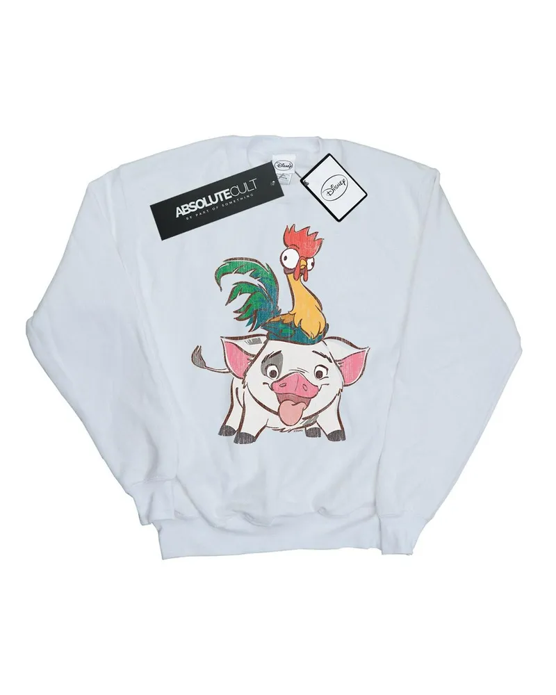Disney Moana Hei Hei And Pua" Sweatshirt für Herren (Weiß Weiß
