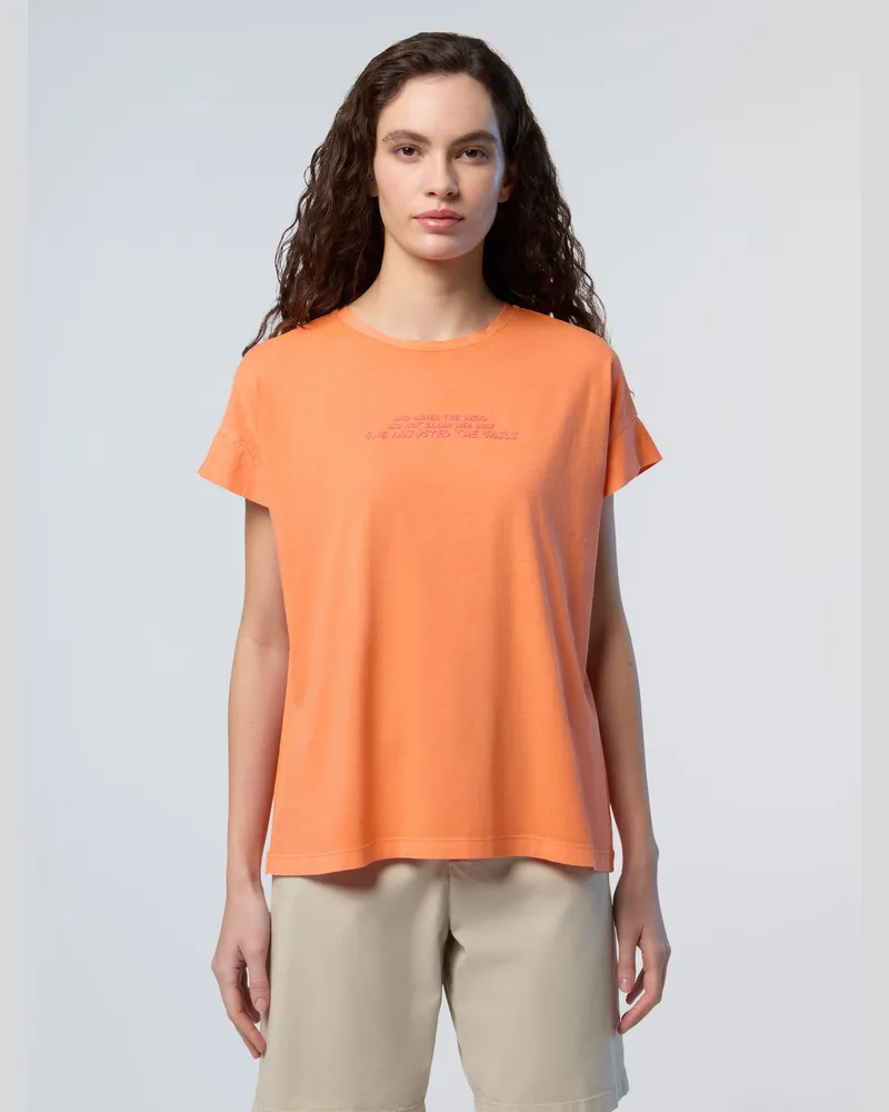 North Sails T-Shirt Mit Slogan-Print Orange
