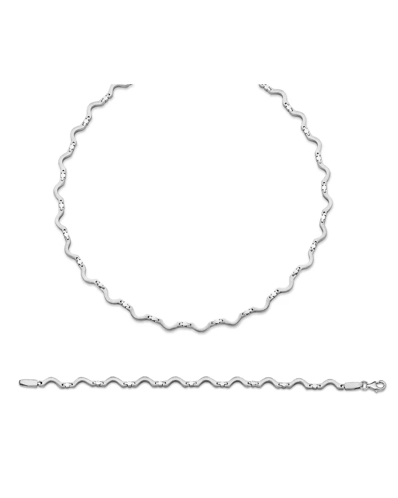 Orphelia Damen 925 Sterling Silber Set: Kette + Armband - Silber SET-038 Silber