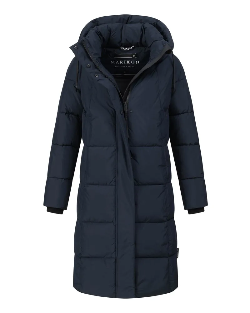 Marikoo Damen Winter Steppmantel Tabiaa XVI mit Kapuze & Fleece Blau