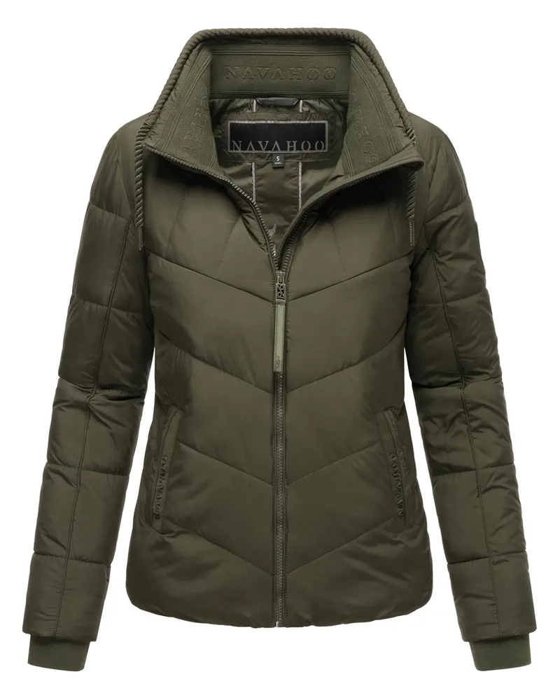 NAVAHOO Liebesfee Damen Winter Steppjacke – leicht, warm & modern Grün