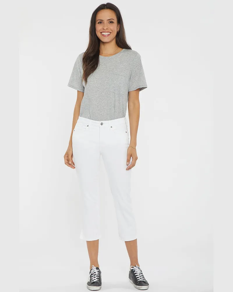 NYDJ not your daughter's Jeans  Chloe Capri-Jeans mit Seitenschlitzen Weiß