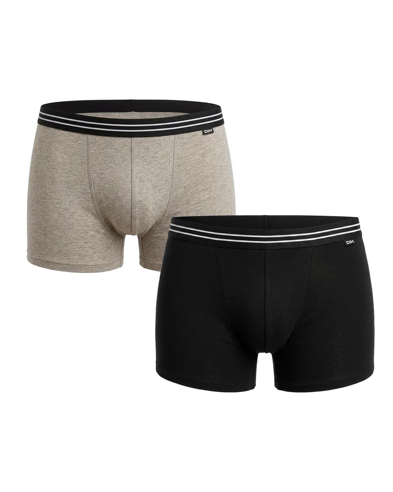 DIM Packung mit 2 Herren Baumwoll-Elastic-Boxershorts D6578 Mehrfarbig