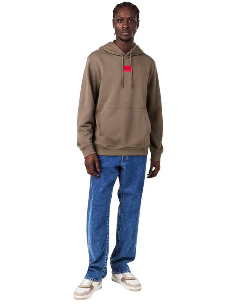 HUGO BOSS Hoodie zum Überziehen für Herren, Baumwollmischung (Mittelgrau Grau