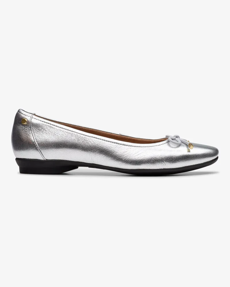 Clarks Candra Licht Silber Metallic Schuhe Silber