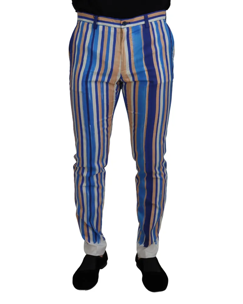 Dolce & Gabbana PT0736 gestreifte Hose - Mittelblau Mittelblau