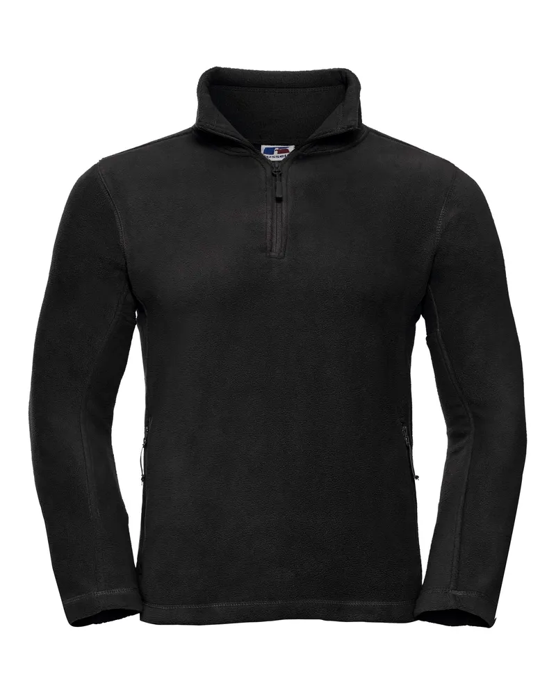 Russell Athletic Russell Herren 1/4 Zip Outdoor Fleece Top (Schwarz Schwarz