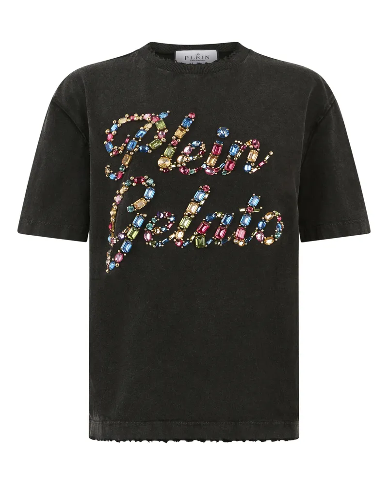 Philipp Plein Man Fit T-Shirt Plein Gelato Stones Schwarz
