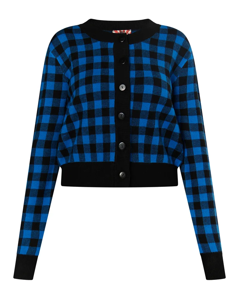 My Mo Strickjacke Damen Schwarz-Blau Schwarz