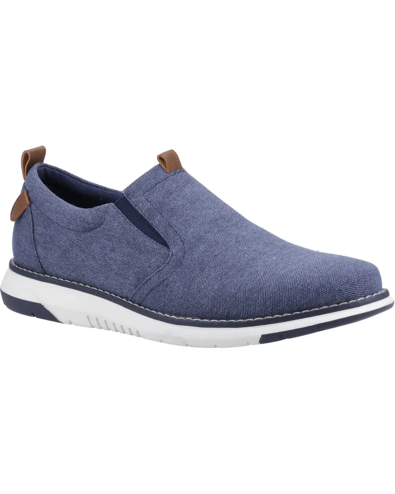 Hush Puppies Benny Canvas Herren Mokassins in Marineblau Marineblau