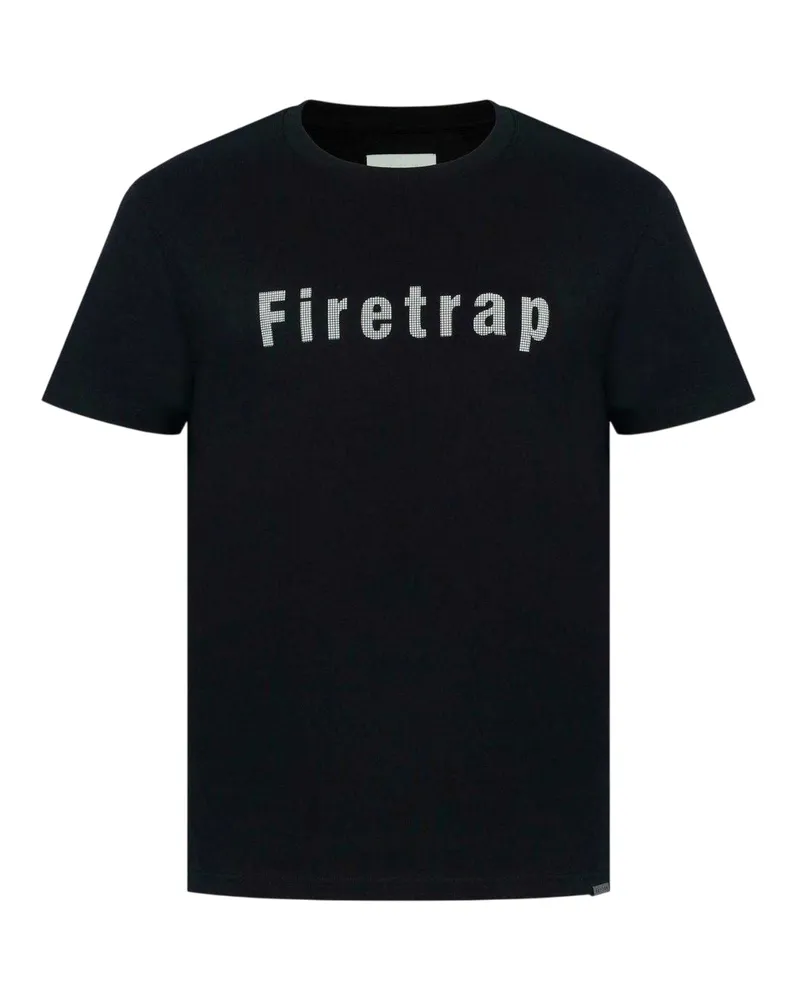 Firetrap T-Shirt für Herren, Baumwolle (Schwarz Schwarz
