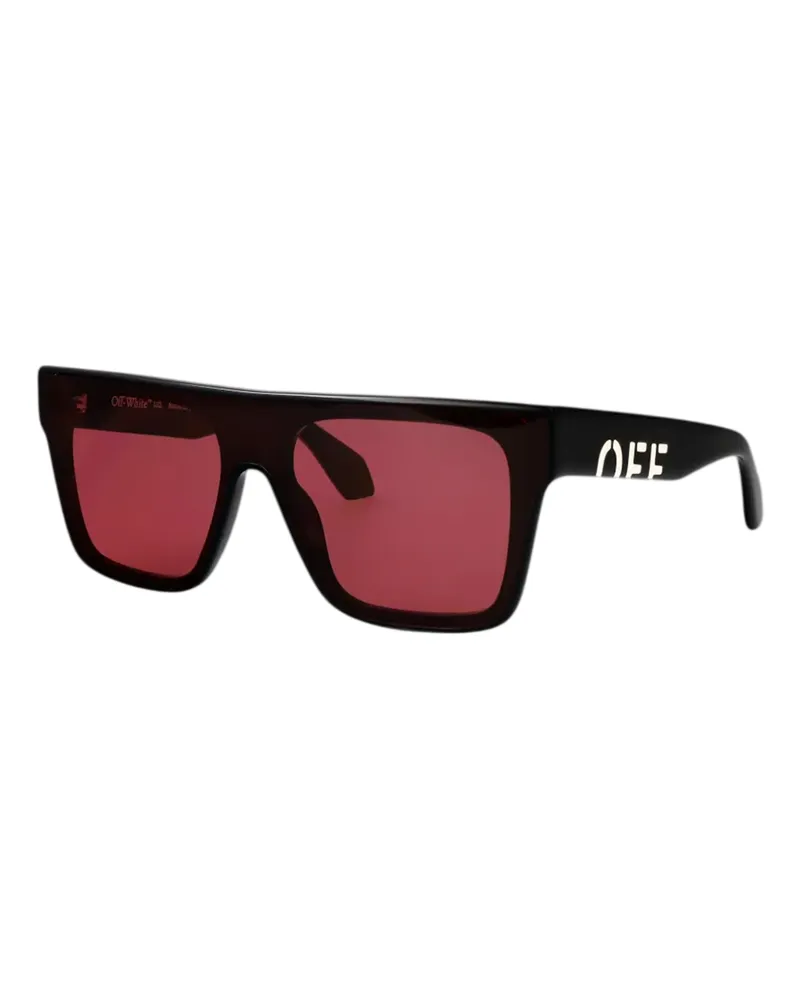 OFF-WHITE Off White - "Columbus" Sonnenbrille für Herren/Damen Unisex (Schwarz/Burgunderrot Schwarz