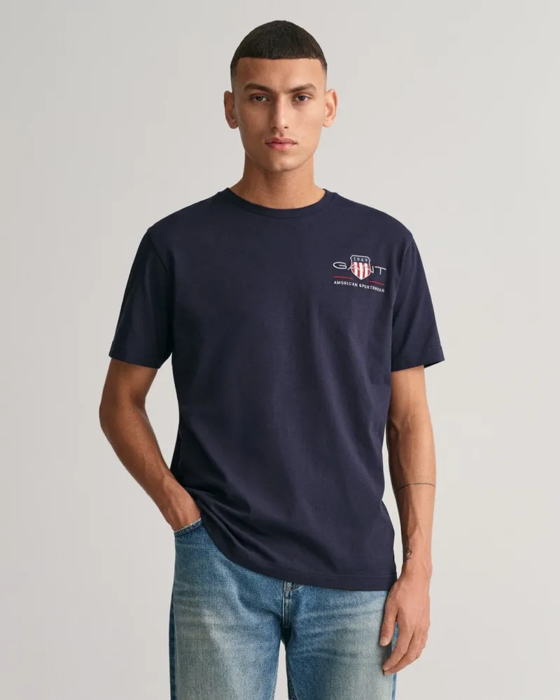 Gant Regular Archive Shield Emb T-Shirt Marineblau