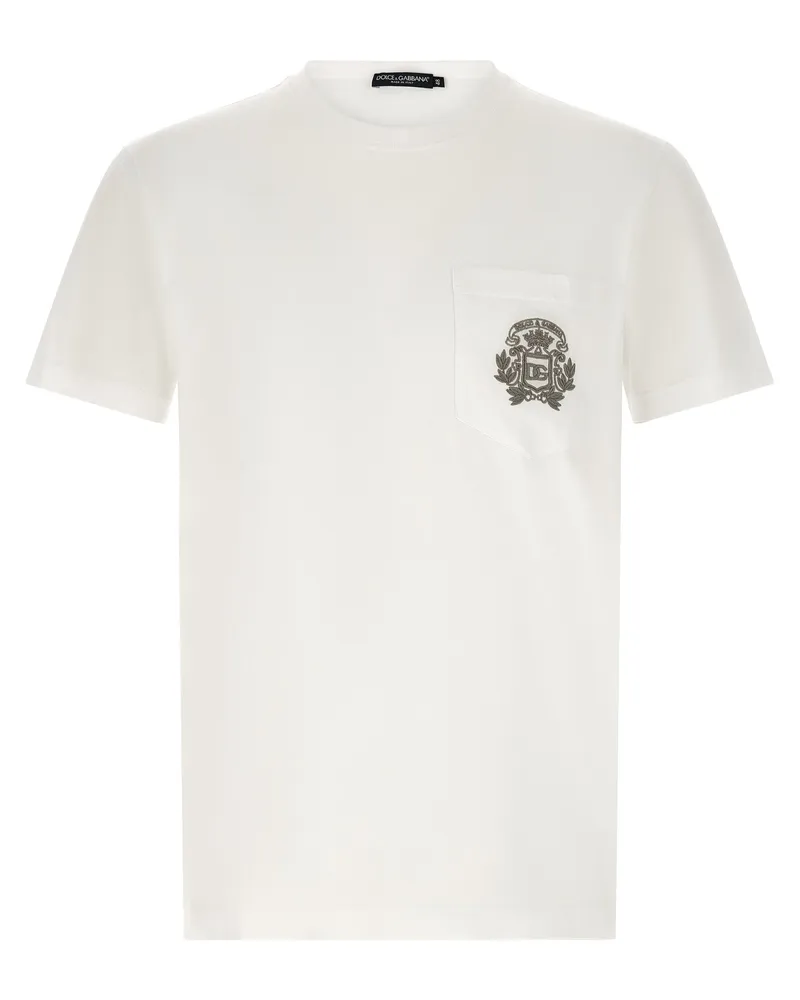 Dolce & Gabbana Weißes Baumwoll-T-Shirt Weiß