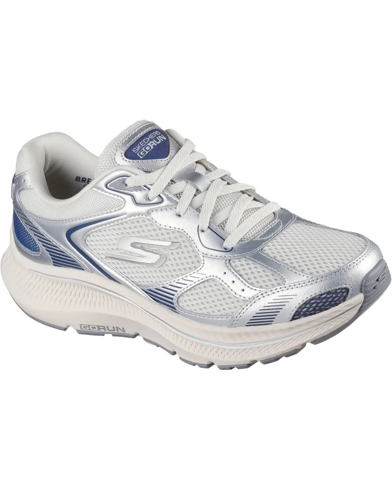 Skechers GO RUN Consistent 2.0 Volt Ledersneaker Für Damen In Silber/navy Silber