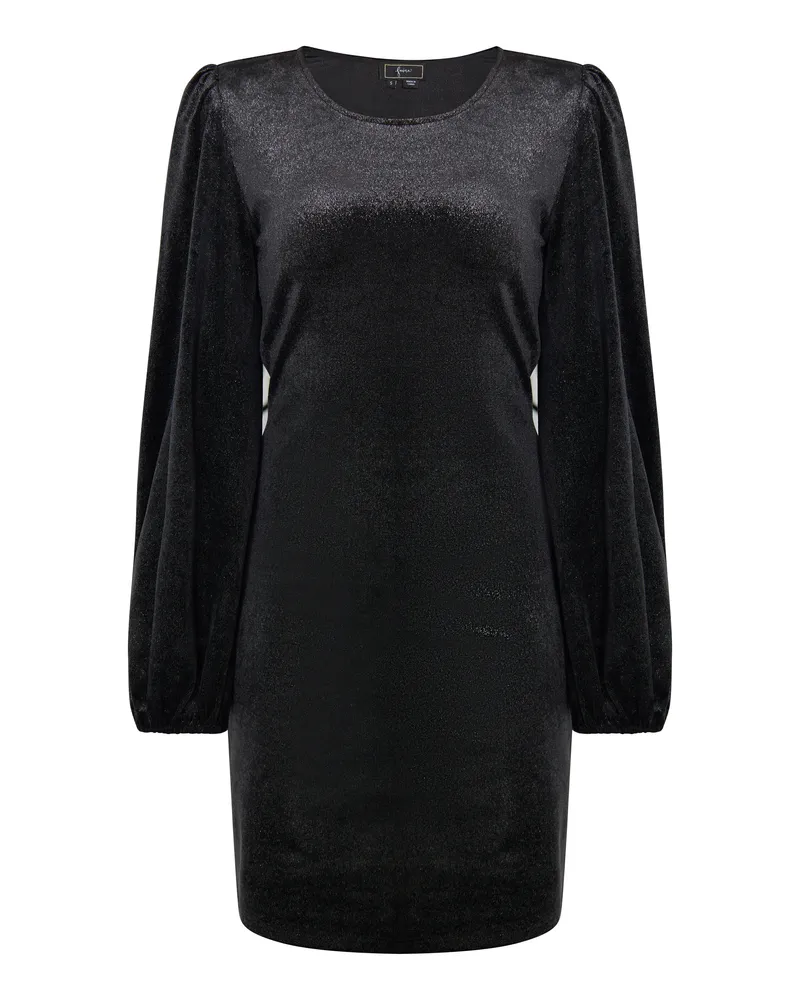 FAINA Mini-Langarmkleid Damen schwarz Schwarz
