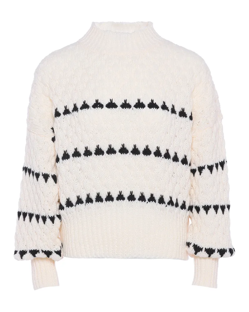 FAINA Pullover Damen Wollweiß Wollweiß