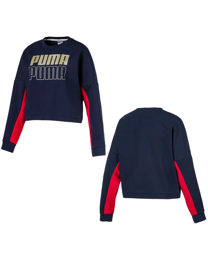 Puma Sport Damen Kurzes Marineblaues Sweatshirt Blau