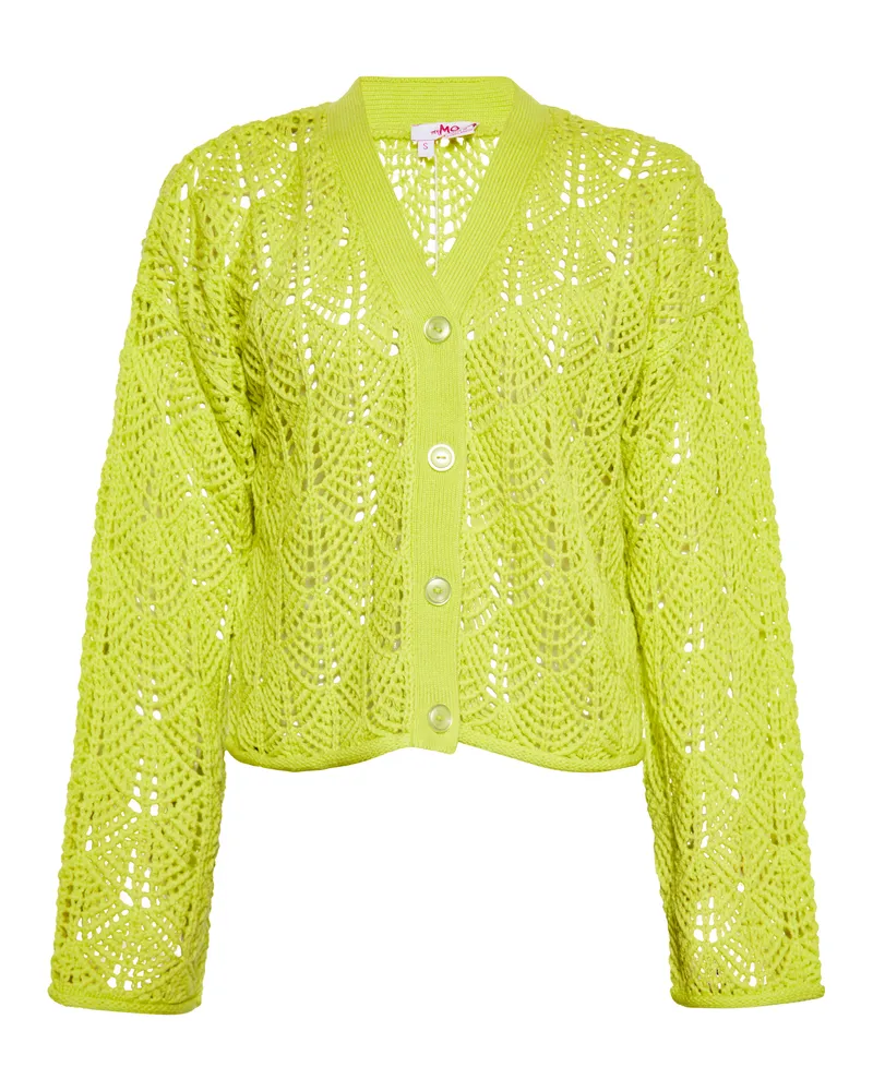 My Mo Strickjacke Damen Limette Limettengrün