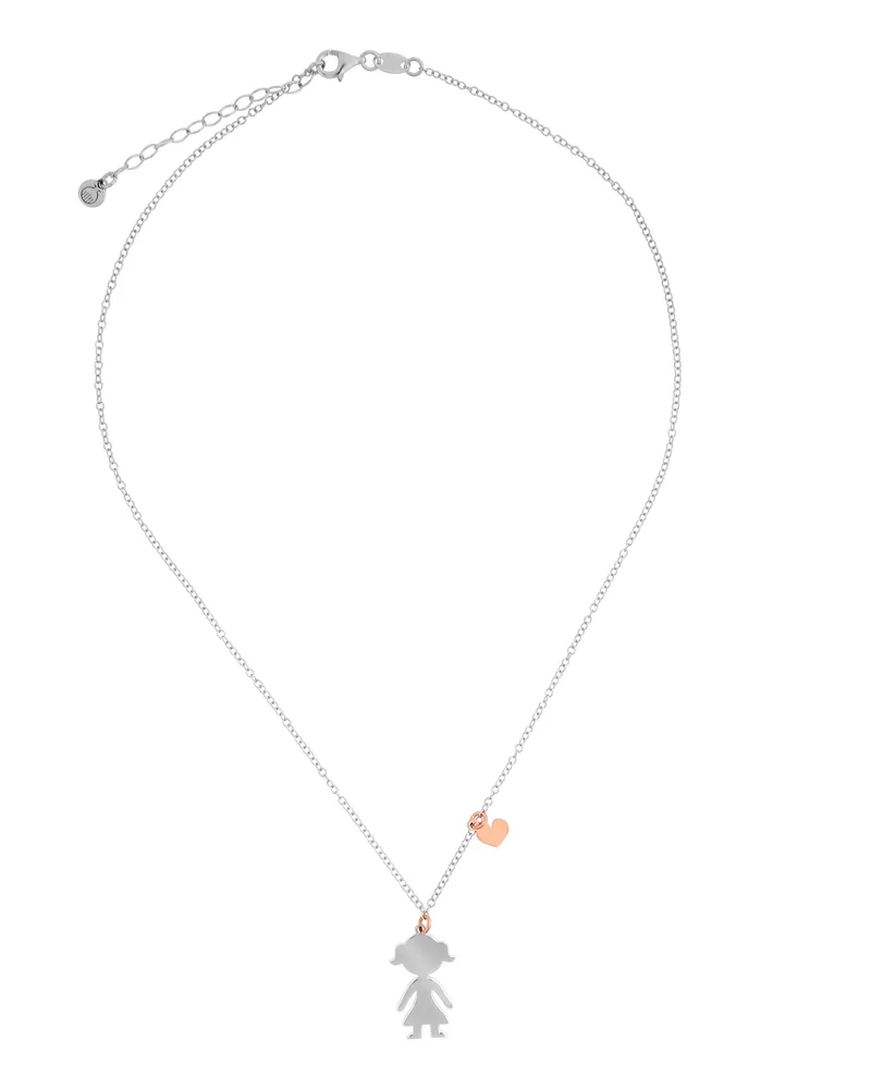 Orphelia Lyra' Damen 925 Sterling Silberkette mit Anhänger - Silber/Rosé ZK-7390 Silber