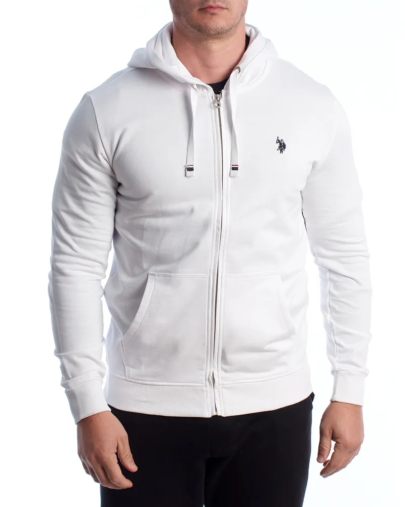 U.S. Polo Assn.  Herren Hoodie mit Reißverschluss 67931 Weiß