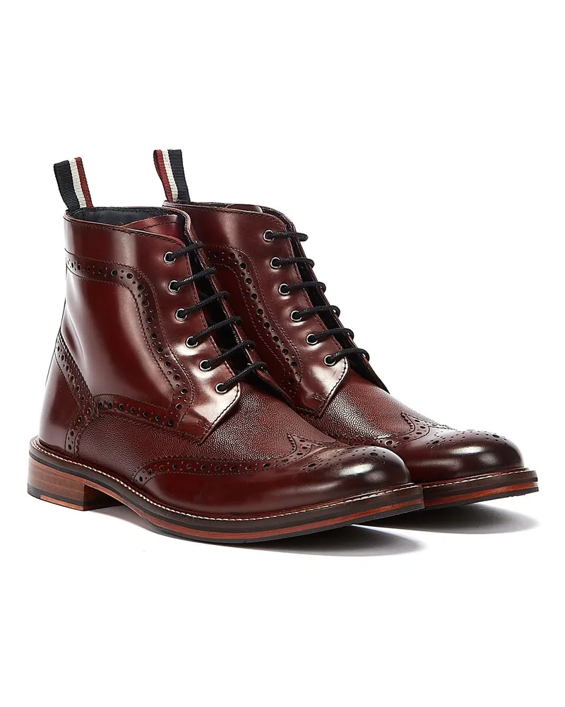 Ben Sherman Alfred Brogue Herren Burgundy Stiefel Bordeaux
