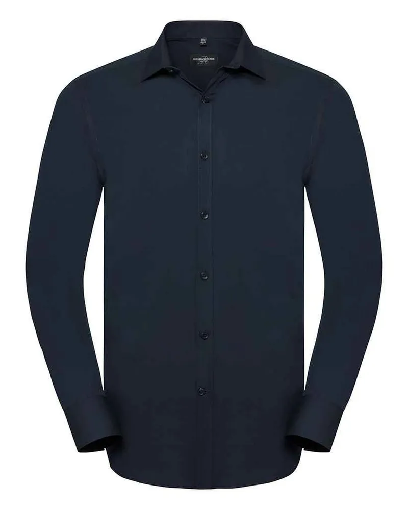 Russell Athletic Russell Collection - "Ultimate" Formelles Hemd für Herren Langärmlig (Leuchtend Navy-Blau Marineblau