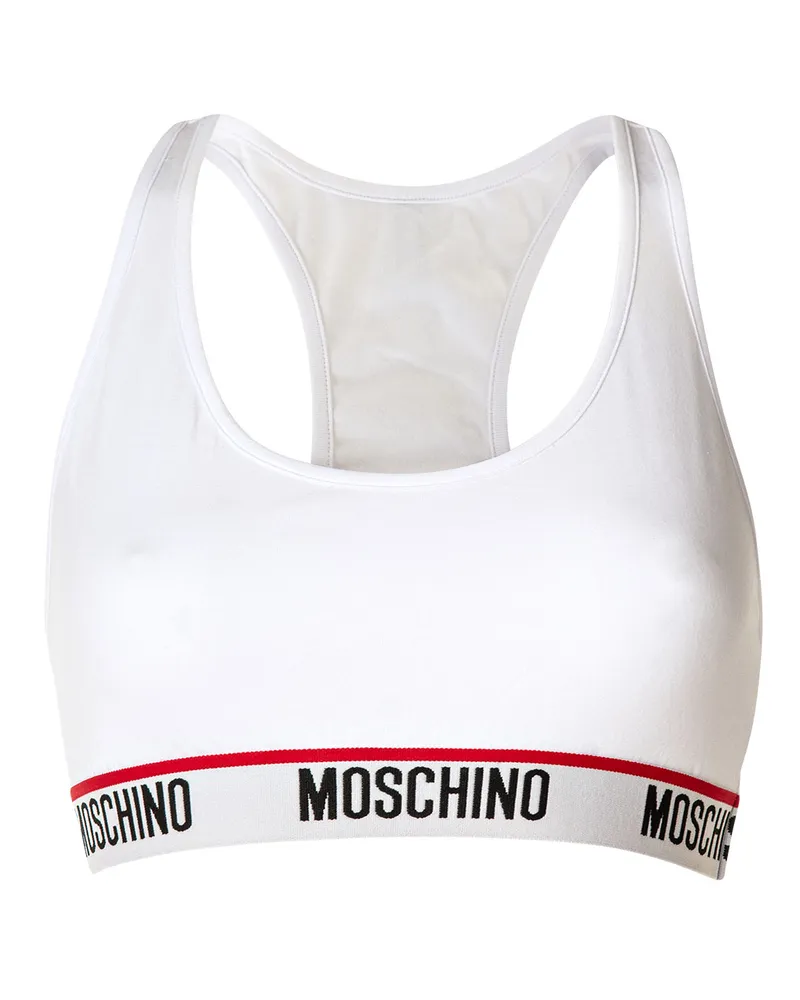 Moschino Bustier Racerback Stretch Baumwolle Weiß