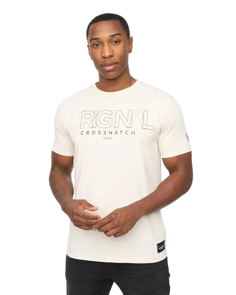 CrossHatch Carrimoore" T-Shirt für Herren (Naturweiß Wollweiß