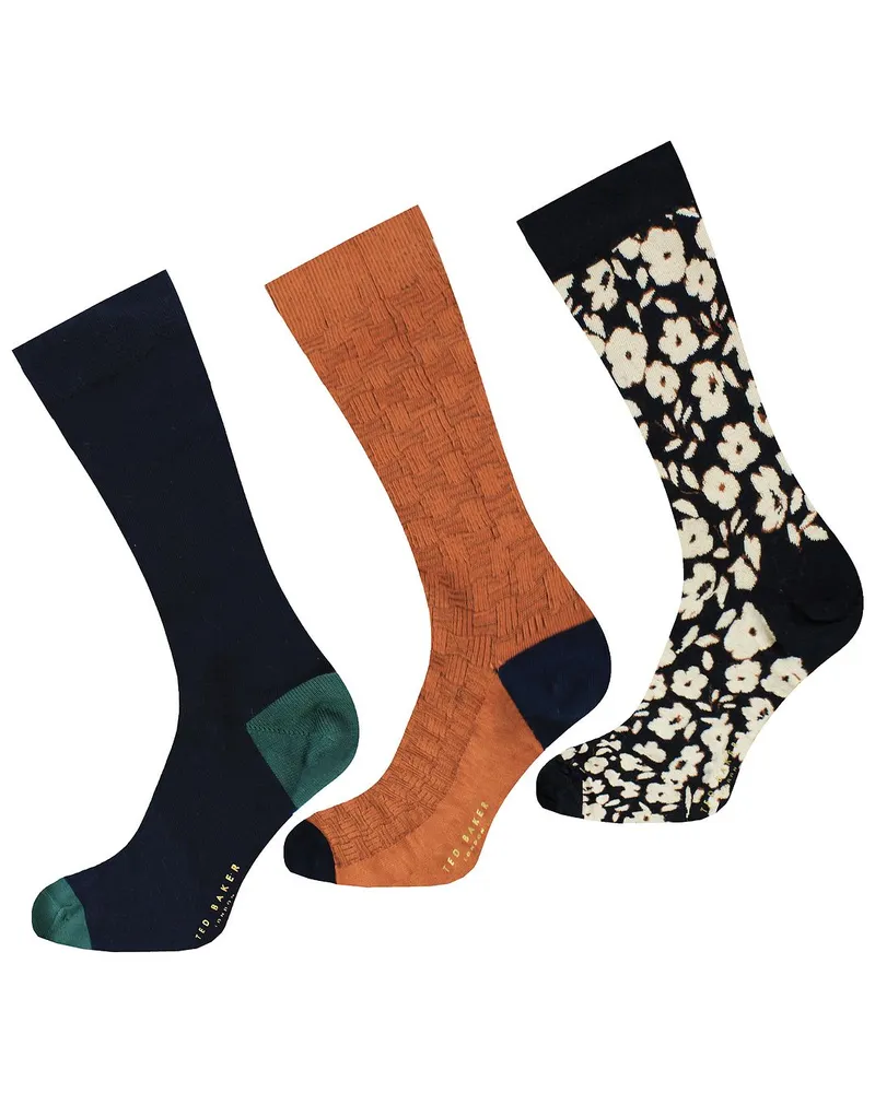 Ted Baker Becools 3er-Pack verschiedene Herrensocken Mehrfarbig