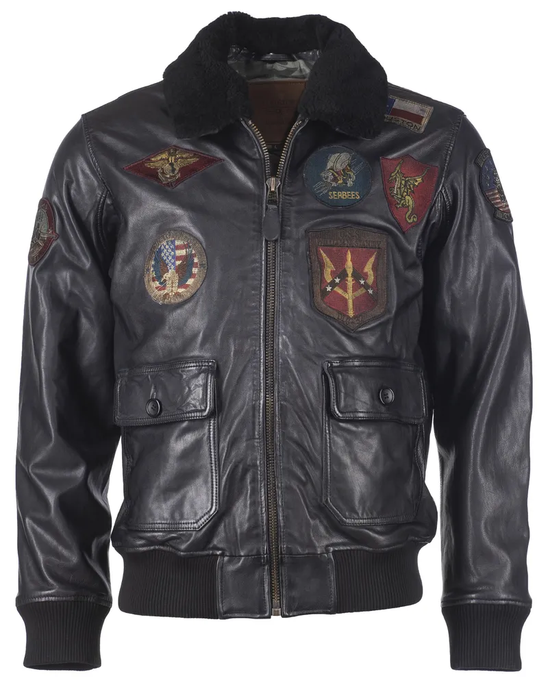 Top Gun Lederjacke TGJ1001 Schwarz