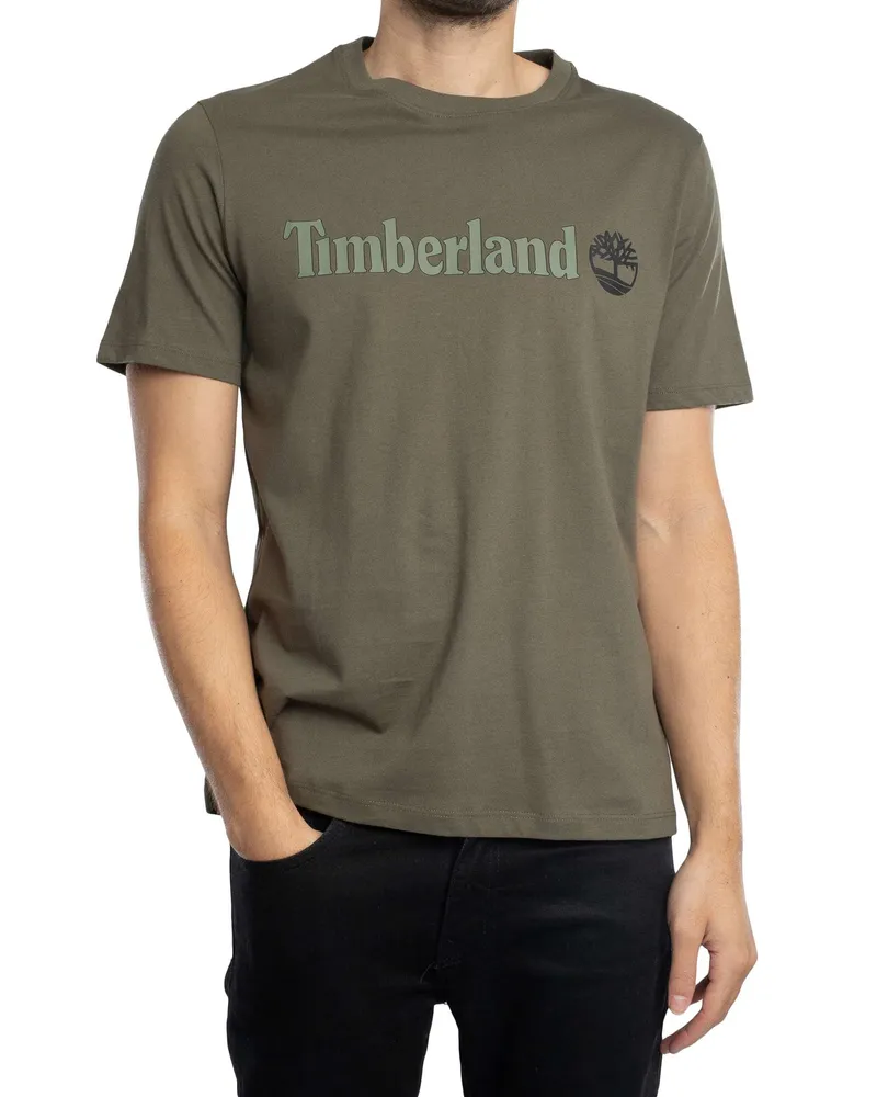 Timberland T-Shirt mit linearem Logo - Grün Grün