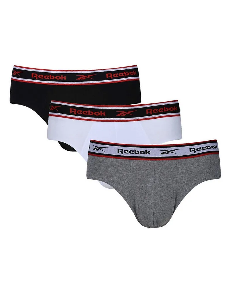 Reebok Chase" Slips für Herren (3er-Pack) (Schwarz/Weiß/Grau meliert Mehrfarbig