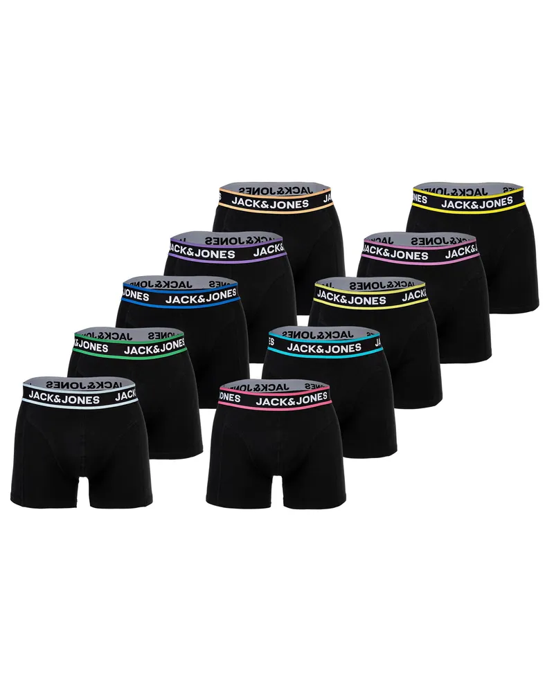 Jack & Jones Jaclimes Solid Trunks 10er-Pack Boxershorts Schwarz