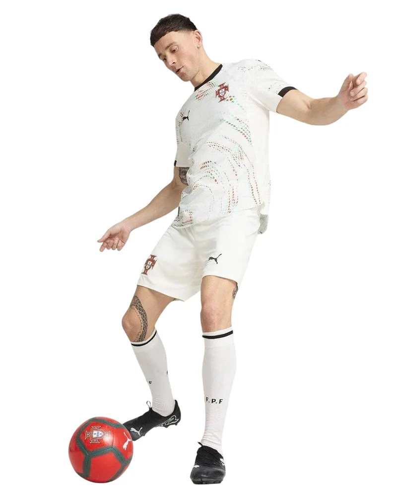 Puma 2025" Auswärtsshorts für Herren (Weiß/Schwarz Weiß