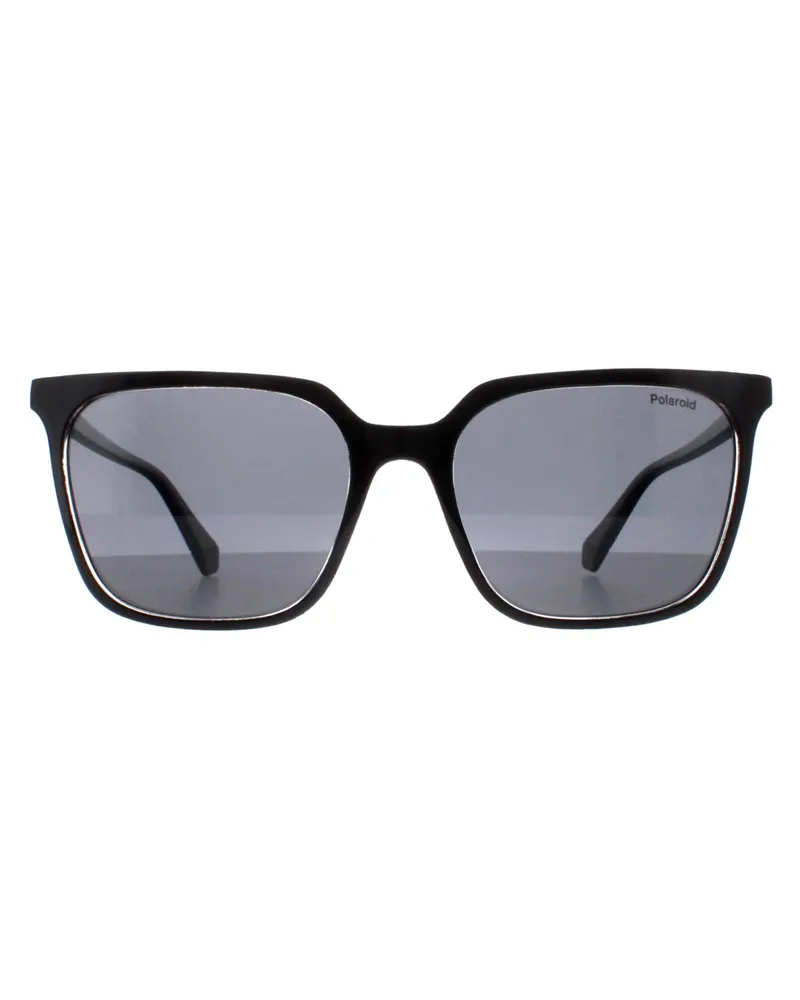 Polaroid Rectangle Womens Schwarz Kristall Grau Polarisiert PLD 4163/S Schwarz