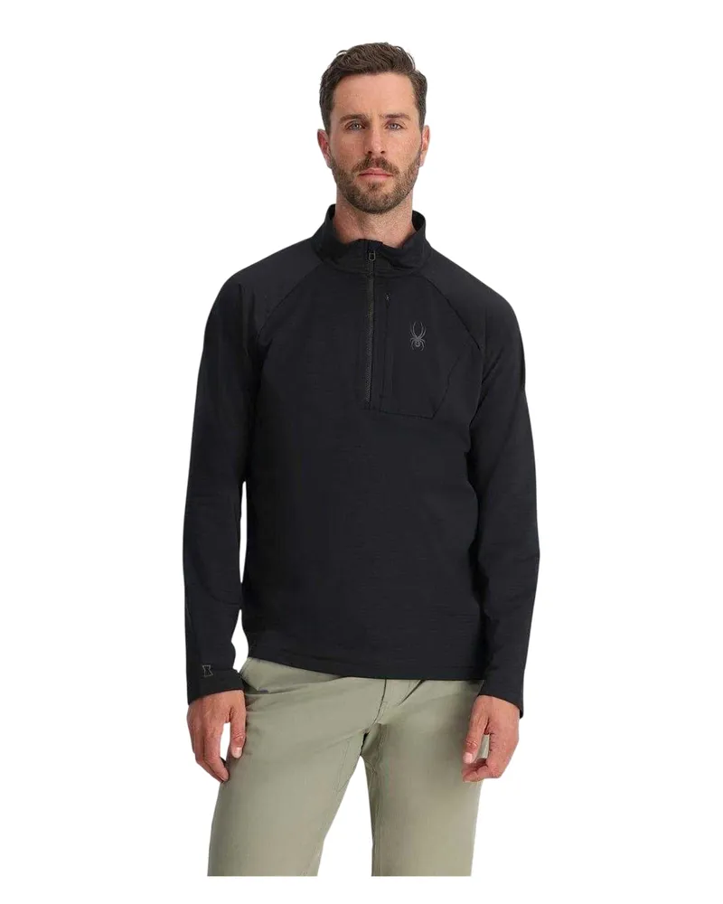 Spyder Fleece-Oberteil für Herren (Schwarz Schwarz