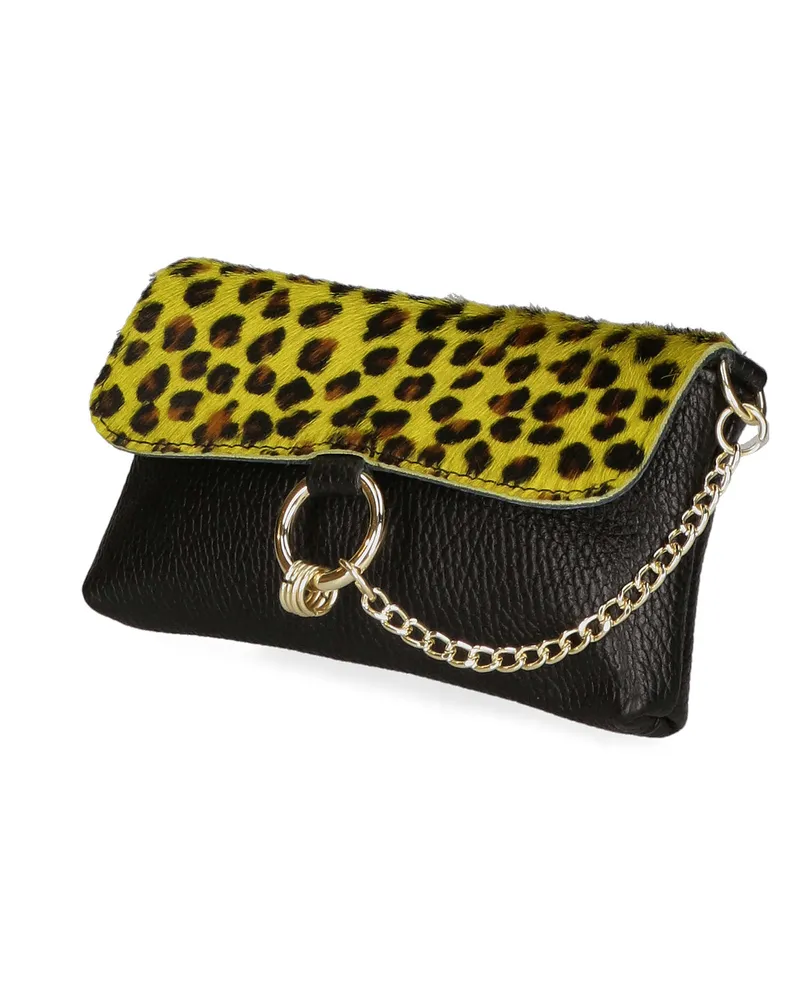 FAINA Handtasche Damen Gepardengelb Animal-print