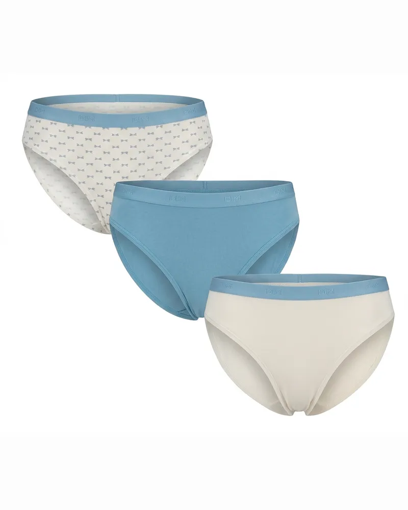 DIM 3er-Pack Damen-Stretch-Slips aus Baumwolle mit Taschen D4C17 Blau