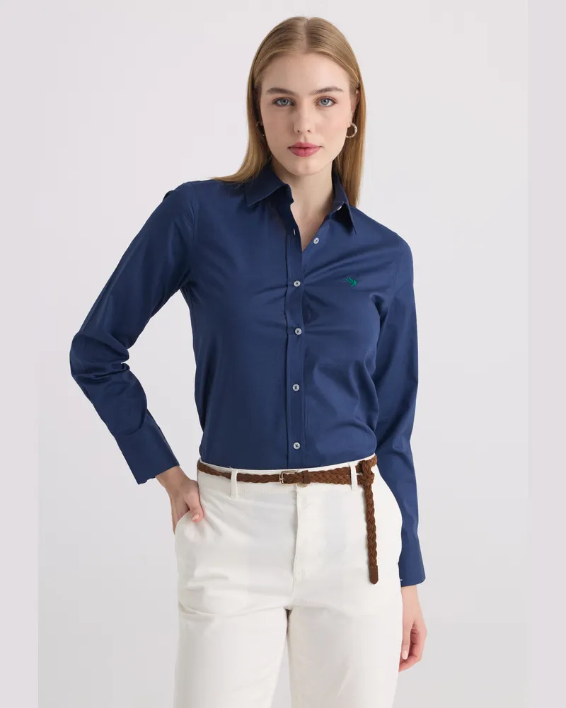 Felix Hardy Hemd Langarmhemd Marineblau