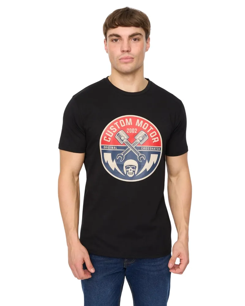 CrossHatch Moules" T-Shirt für Herren (Schwarz Schwarz