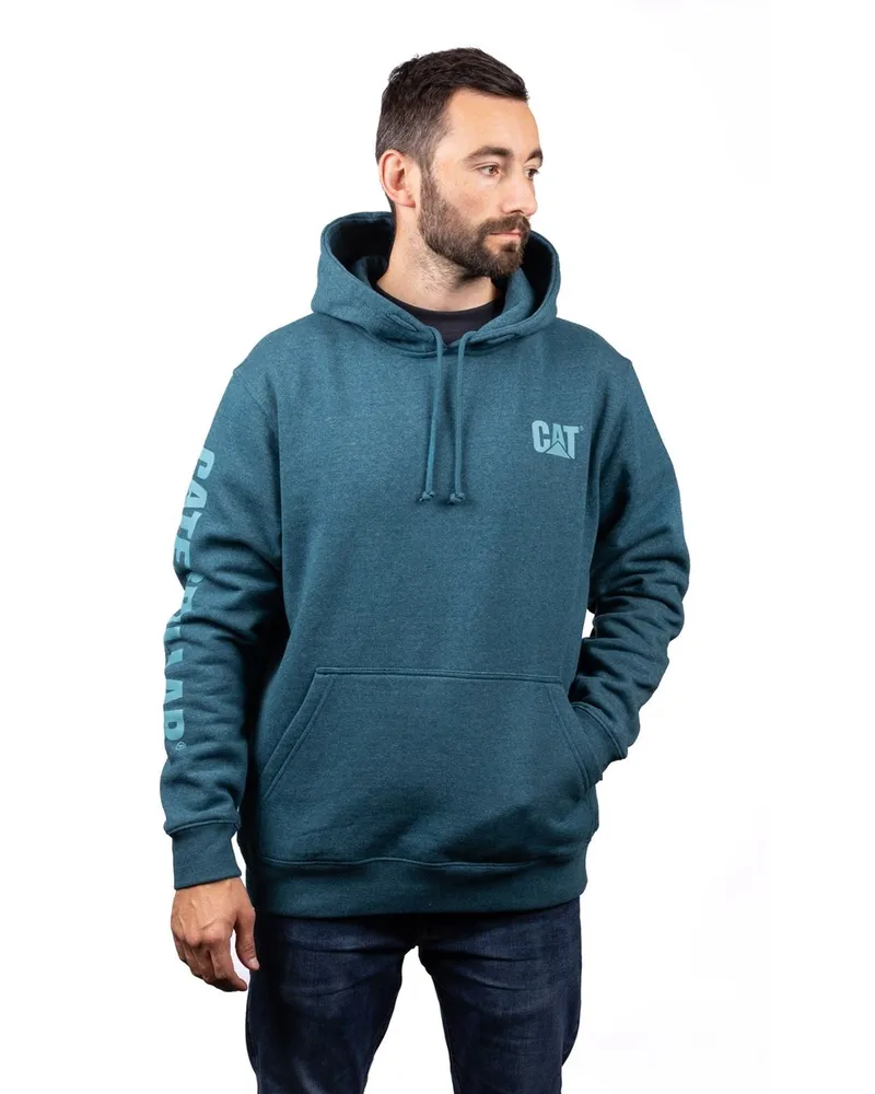Caterpillar Footwear Markenbanner Baumwoll-Herren Kapuzenpullover Blau Blau
