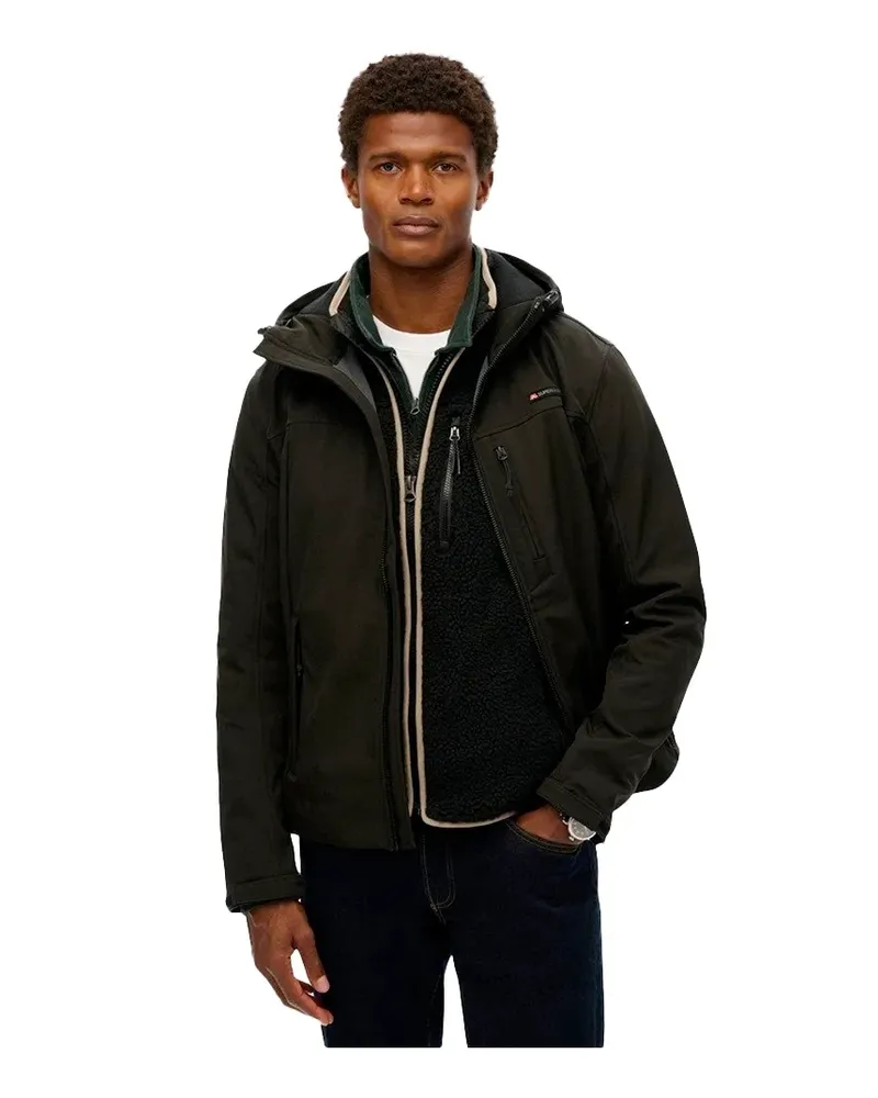 Superdry. Herren Softshell Trekker Jacke Schwarz