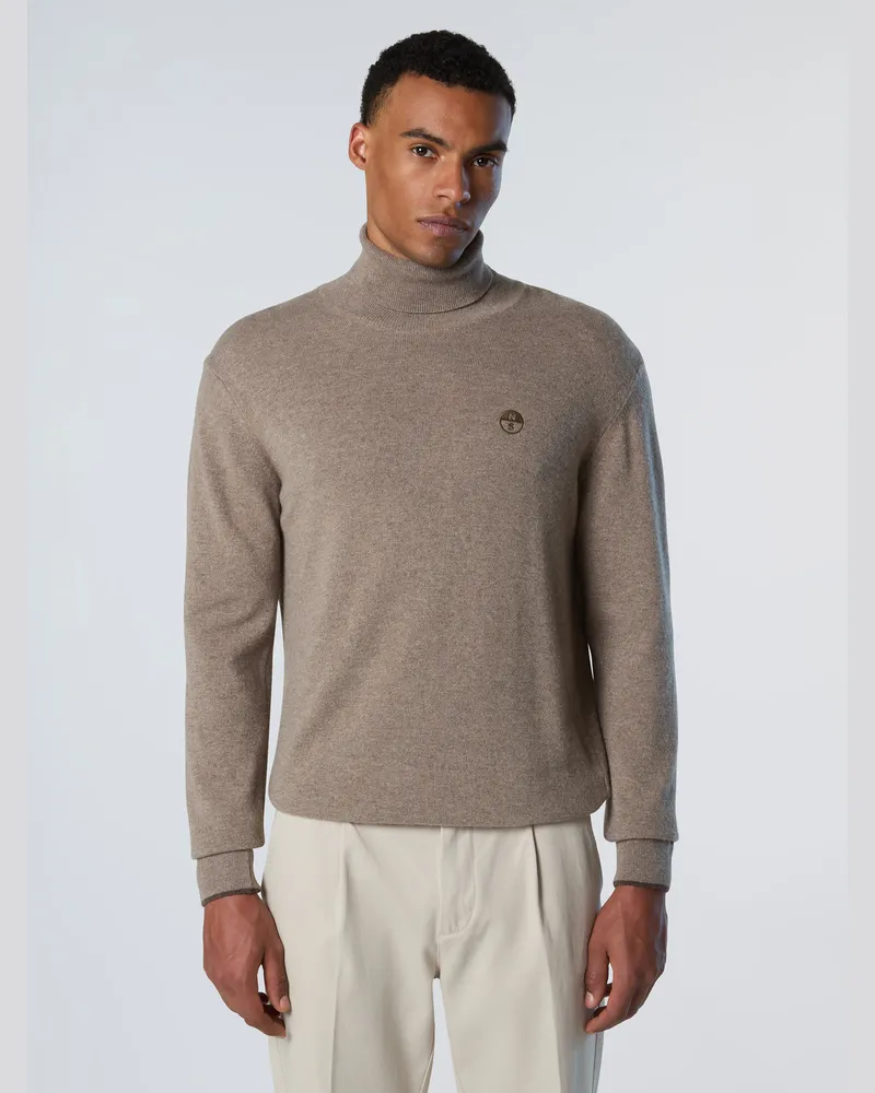North Sails Pullover Rollkragenpullover aus Kaschmirmischung Taupe